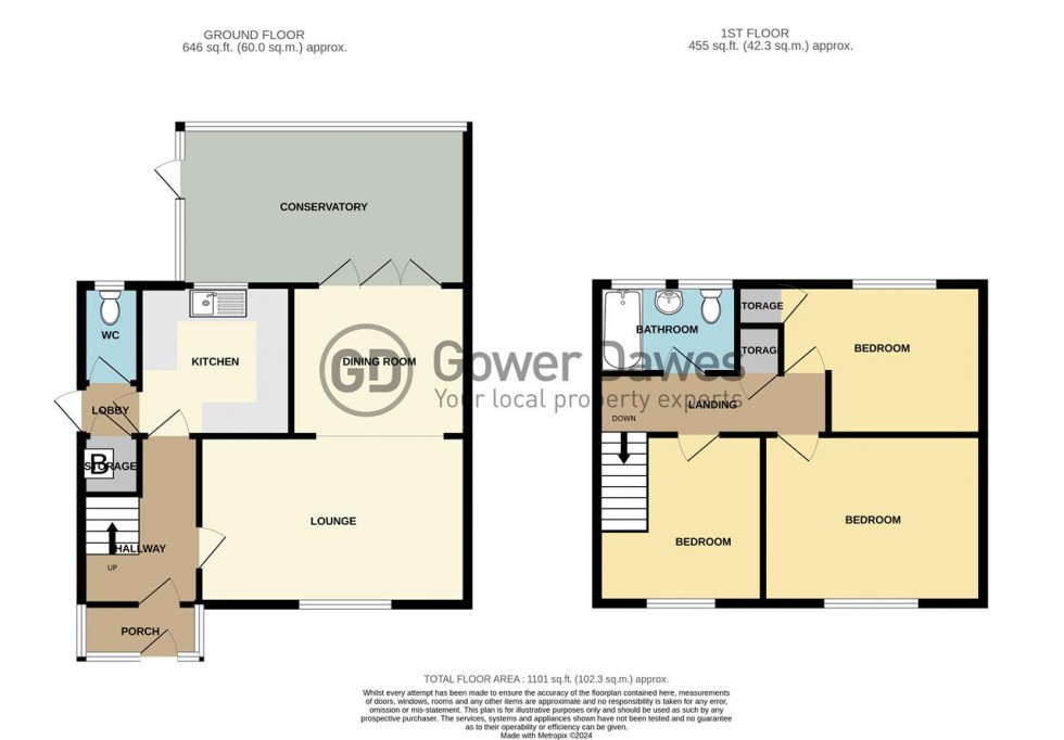 Floorplan for Errington Close, Chadwell St.Mary