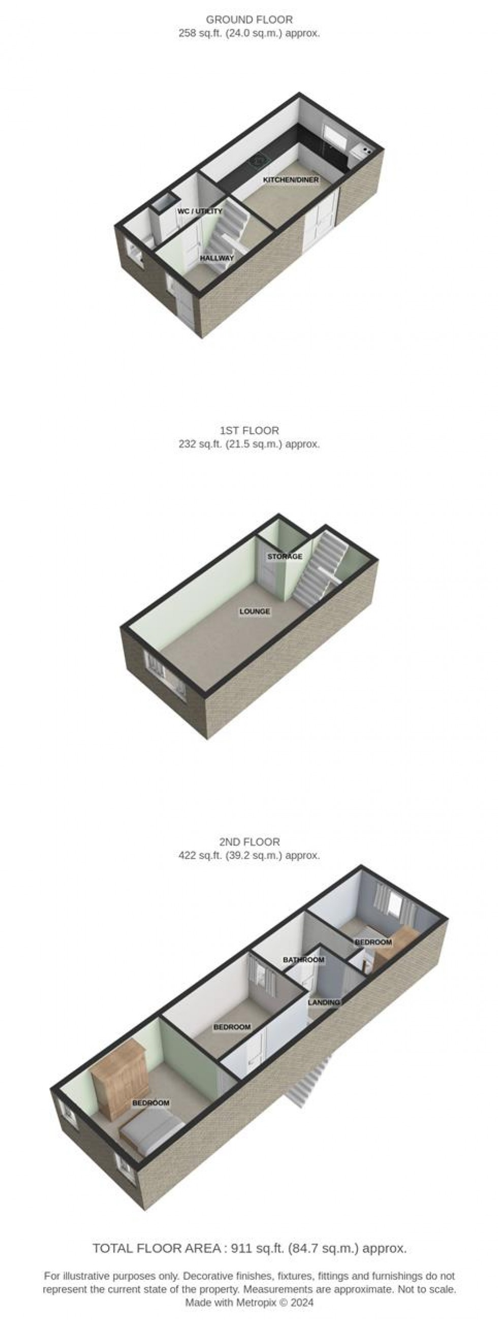 Floorplan for Aluric Close, Chadwell St.Mary