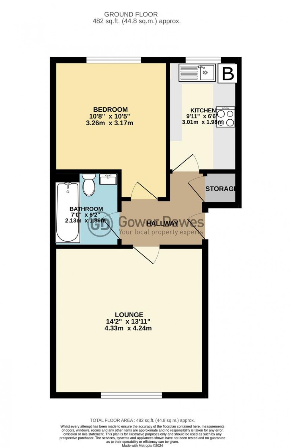 Floorplan for Kentwell Court, High Road, South Benfleet