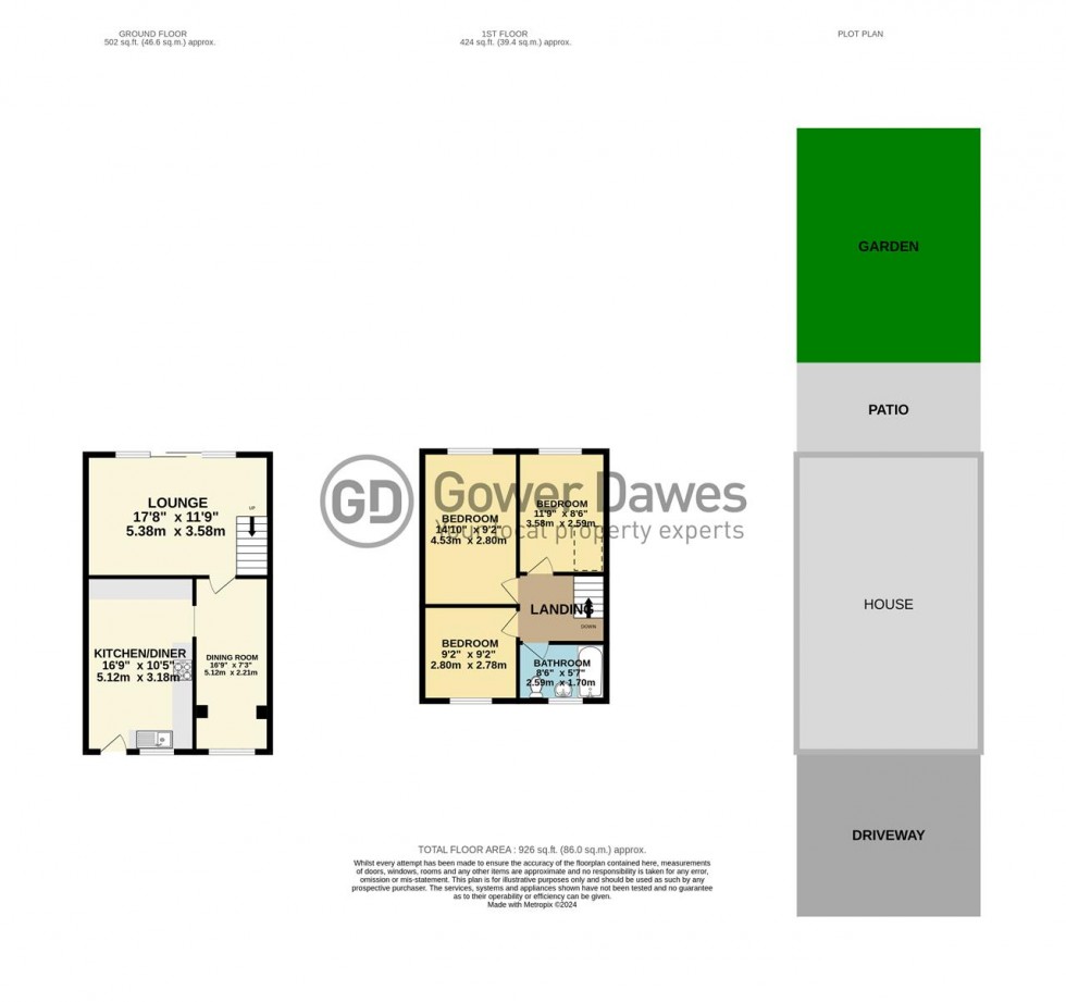 Floorplan for Furness Close, Chadwell St.Mary