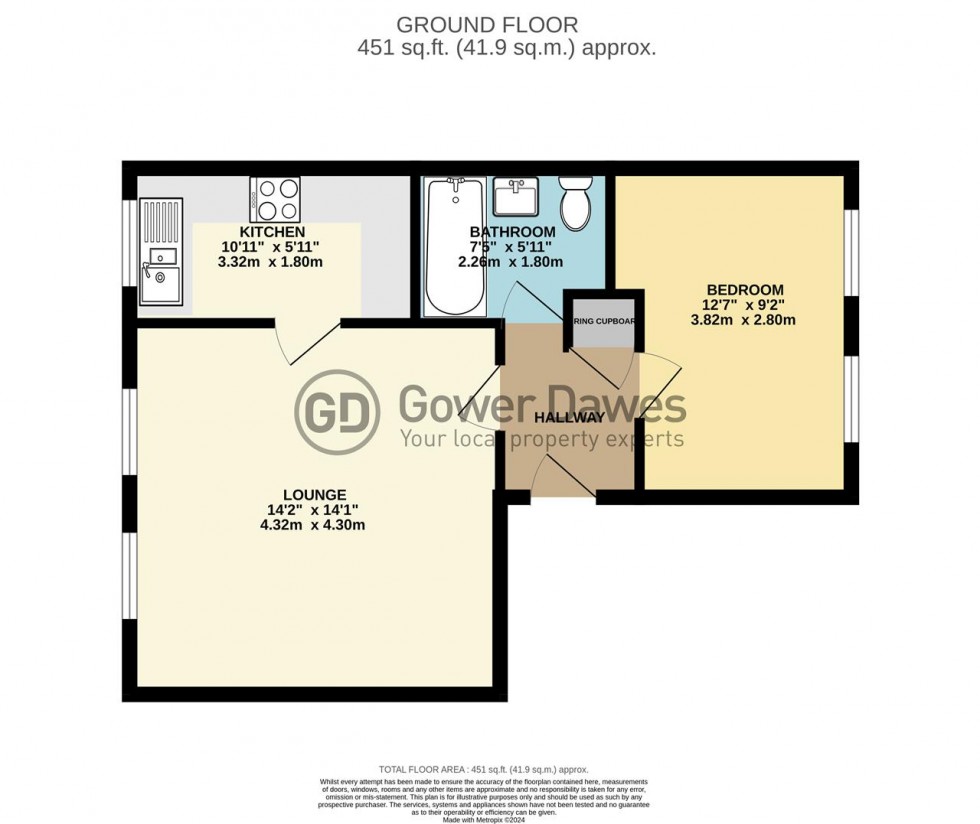 Floorplan for Hove Close, Grays