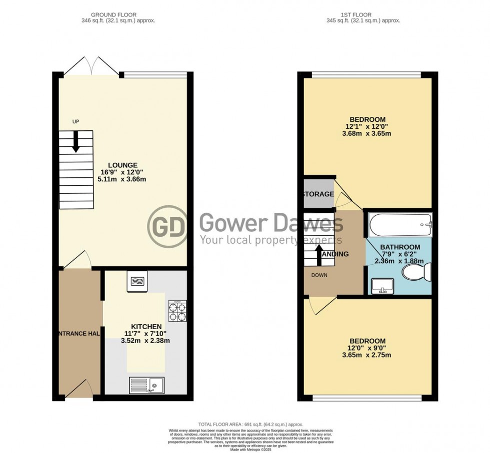 Floorplan for St Johns Road, Chadwell St.Mary