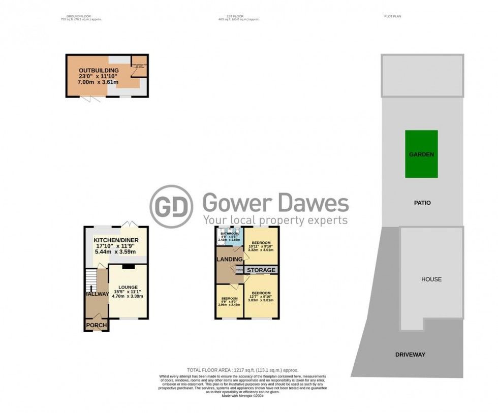 Floorplan for Godman Road, Chadwell St.Mary